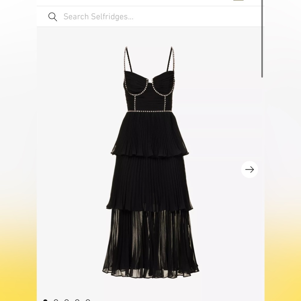Self-Portrait
Women's Black Diamante-embellished Tiered Chiffon Midi Dress